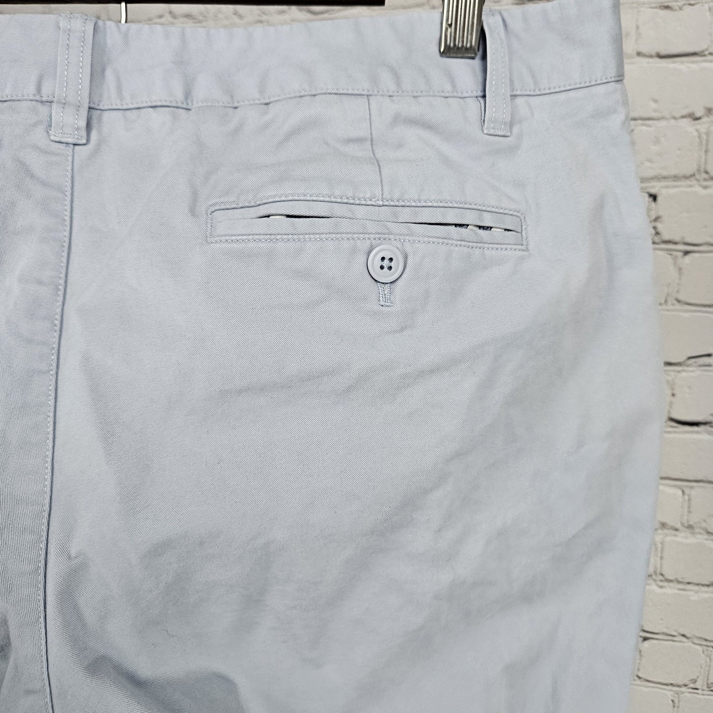 Bonobos Blue Straight Leg Cotton Stretch Flat Front Mid Rise Chino Pants 35x32
