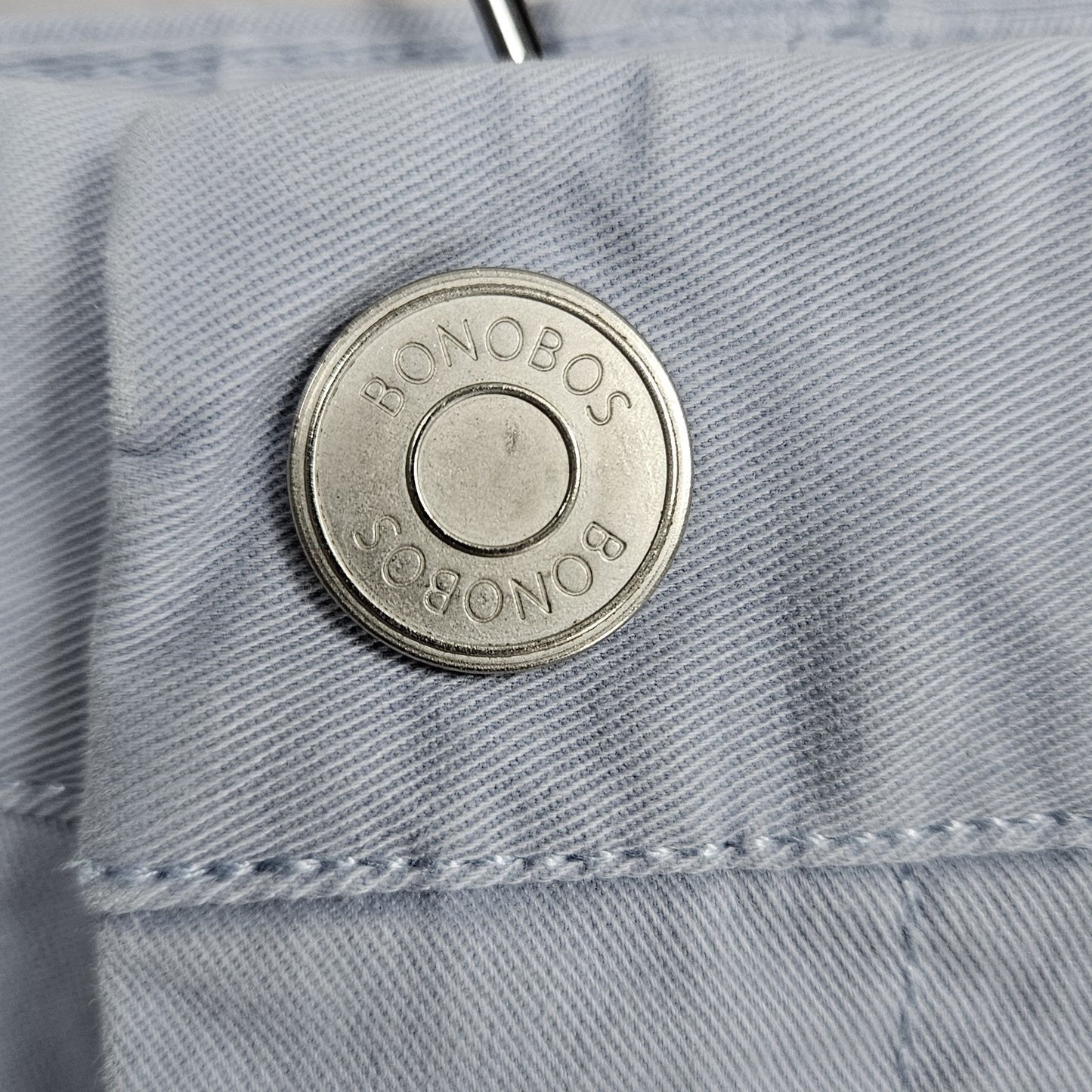 Bonobos Blue Straight Leg Cotton Stretch Flat Front Mid Rise Chino Pants 35x32