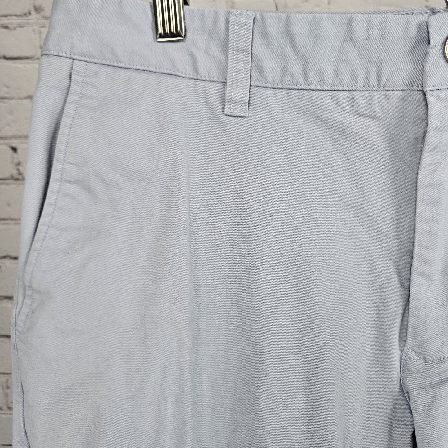 Bonobos Blue Straight Leg Cotton Stretch Flat Front Mid Rise Chino Pants 35x32
