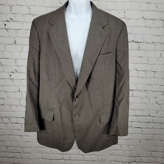 VTG Brooks Brothers Brown Wool Houndstooth Blazer Sport Coat USA Made Size 42R