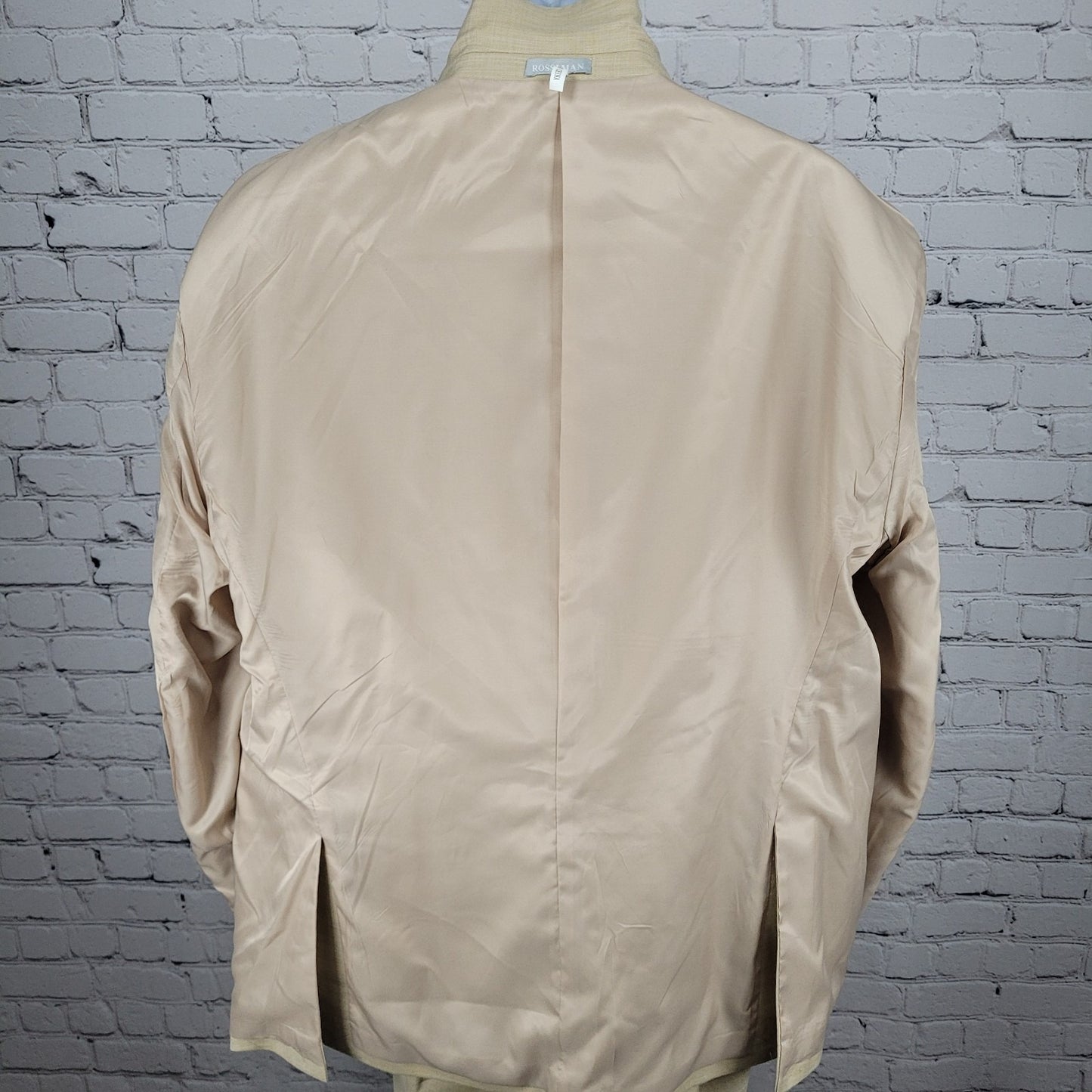 Rossi Man Cream Beige Slim Fit Full Suit 1 Button Peak Jacket 50 Pants 43x35