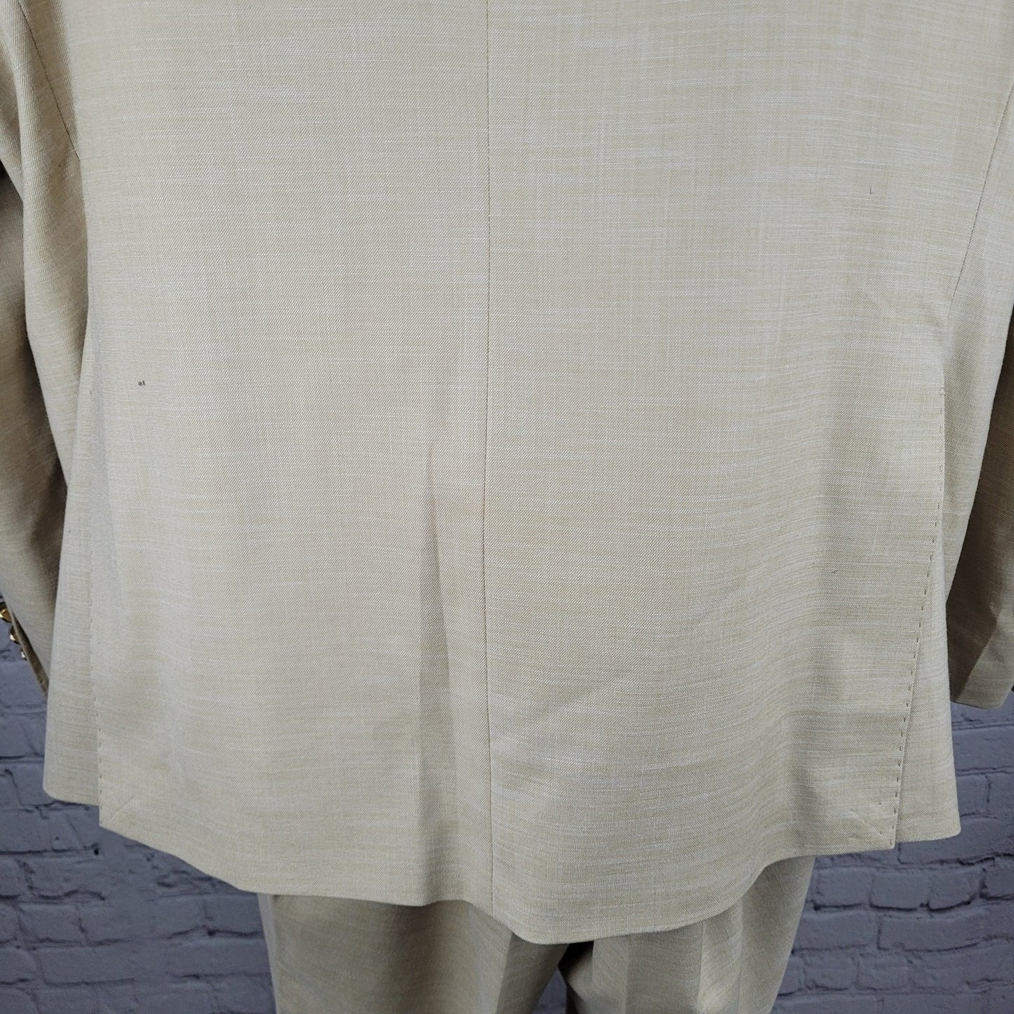 Rossi Man Cream Beige Slim Fit Full Suit 1 Button Peak Jacket 50 Pants 43x35