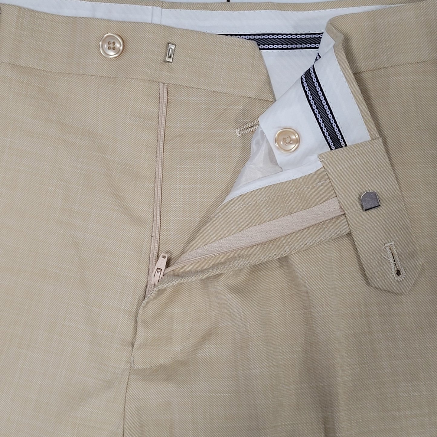 Rossi Man Cream Beige Slim Fit Full Suit 1 Button Peak Jacket 50 Pants 43x35