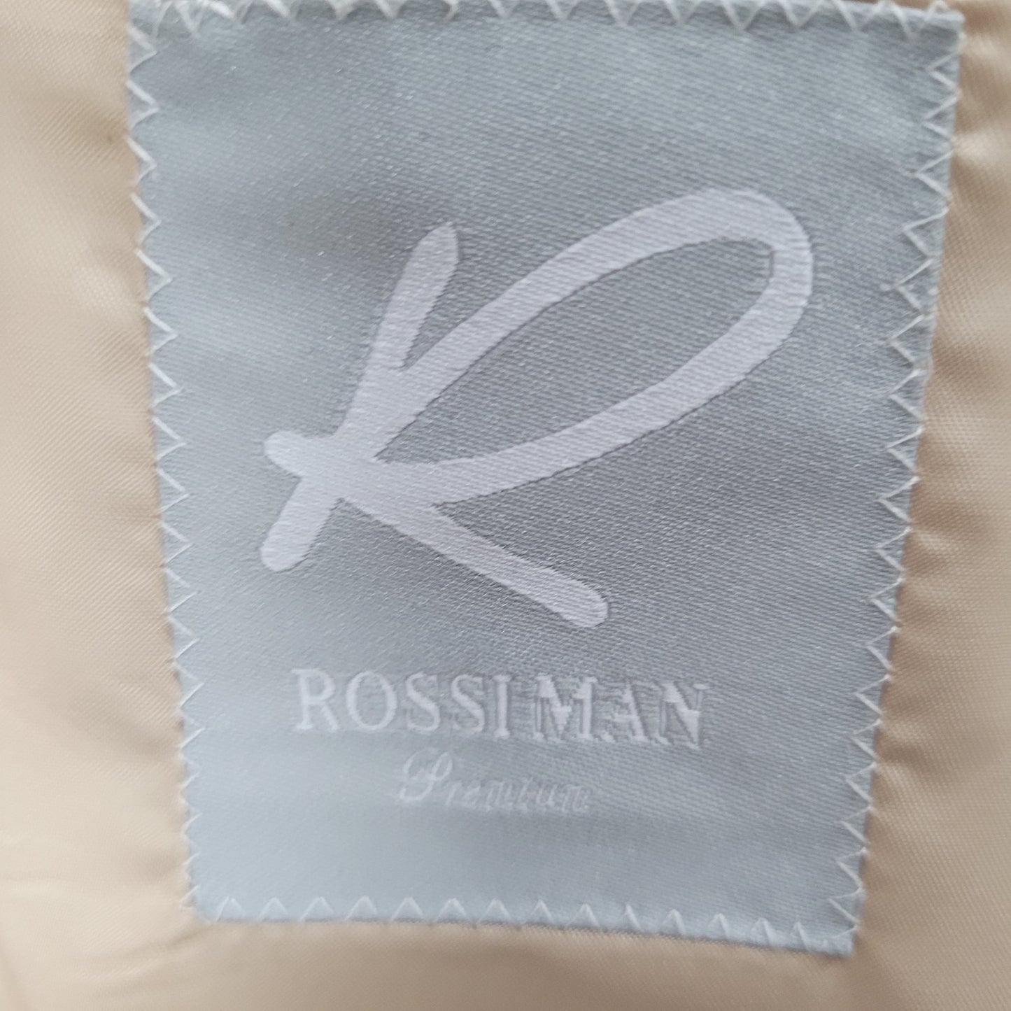 Rossi Man Cream Beige Slim Fit Full Suit 1 Button Peak Jacket 50 Pants 43x35