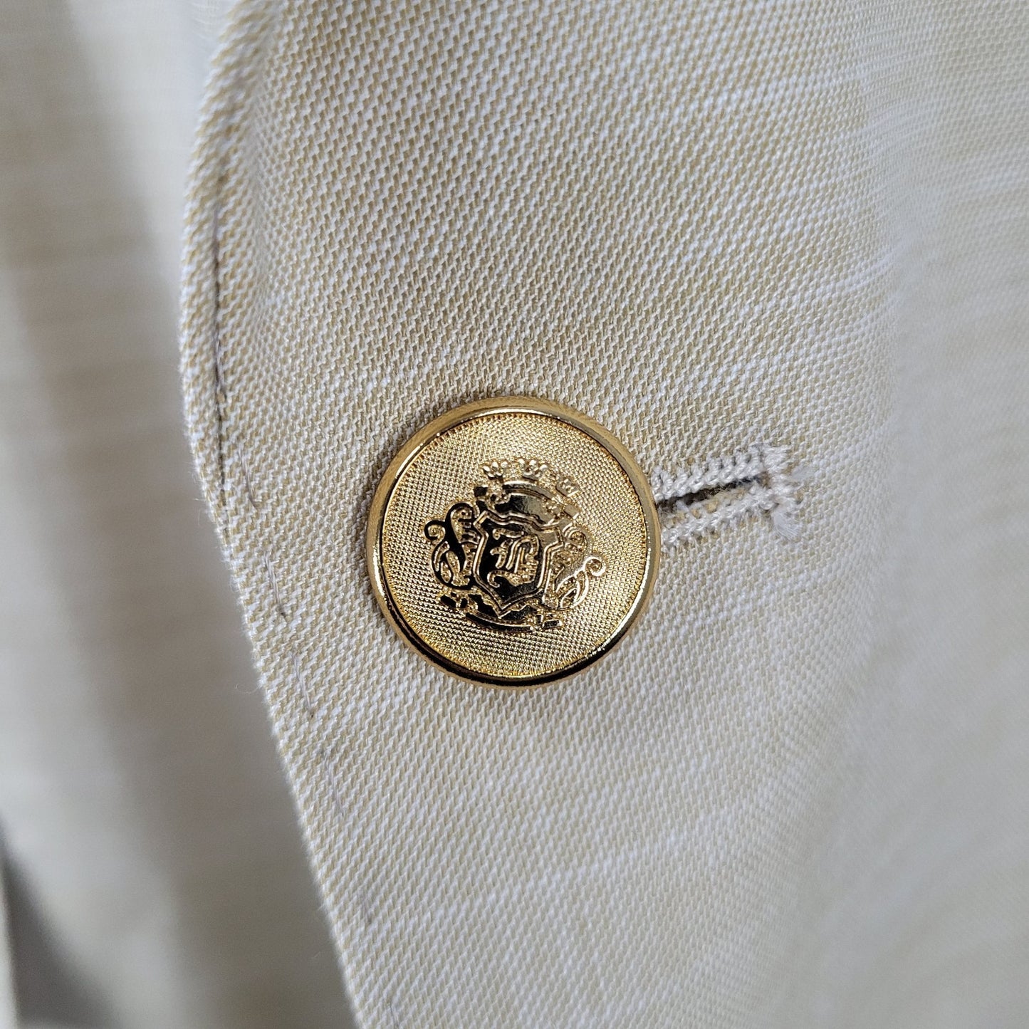 Rossi Man Cream Beige Slim Fit Full Suit 1 Button Peak Jacket 50 Pants 43x35