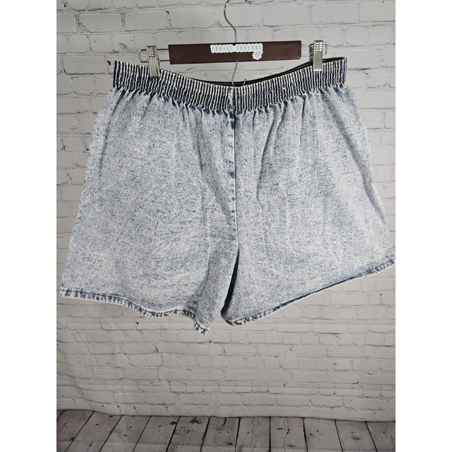 Vtg Boca Chica High Rise Acid Wash Scrunched Elastic Waist Shorts Pockets 18