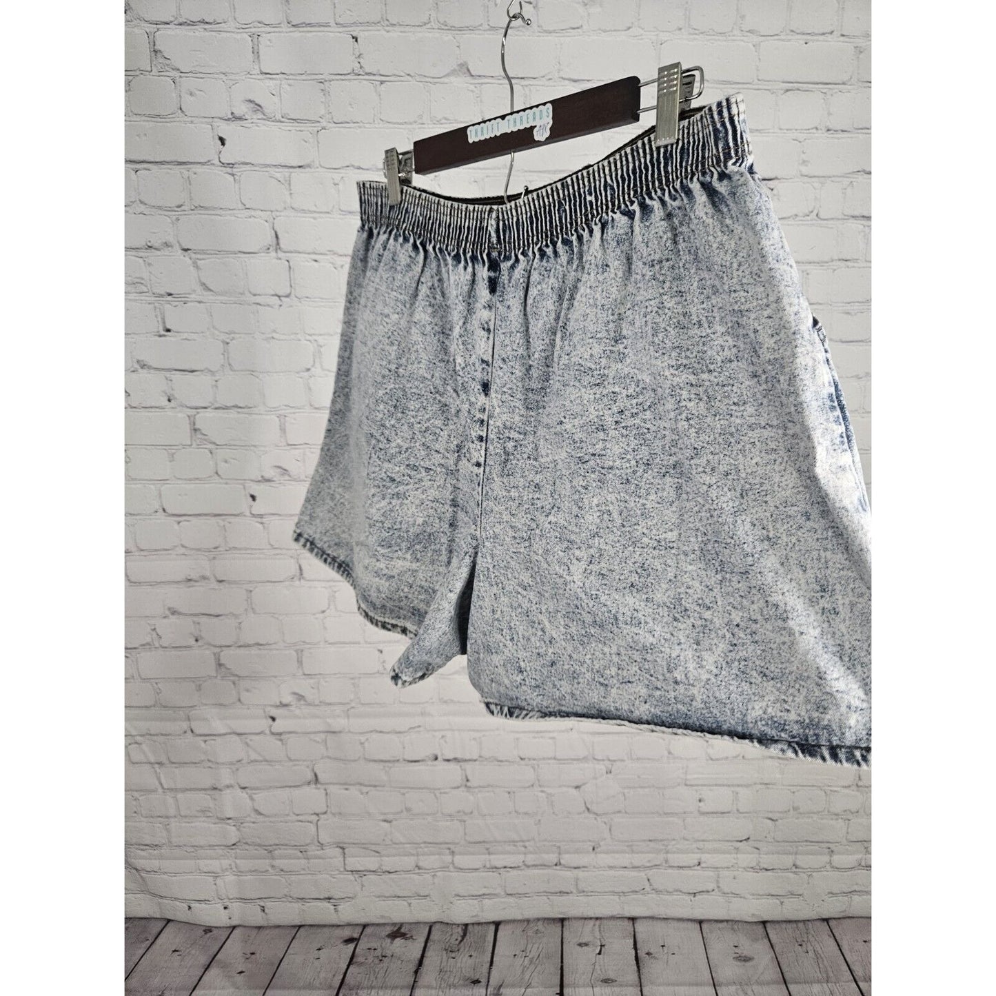 Vtg Boca Chica High Rise Acid Wash Scrunched Elastic Waist Shorts Pockets 18