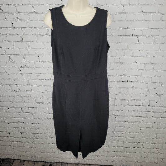 Talbots Black Sleeveless Sheath Stretch Zip Knee Length Dress Size 10P