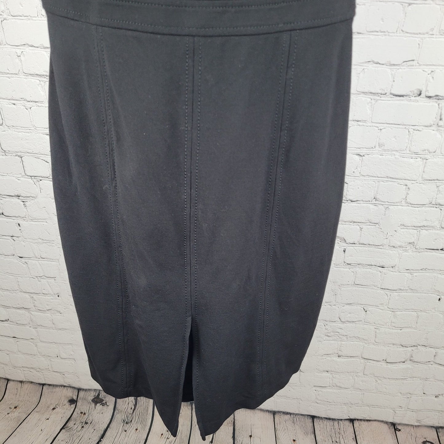 Talbots Black Sleeveless Sheath Stretch Zip Knee Length Dress Size 10P