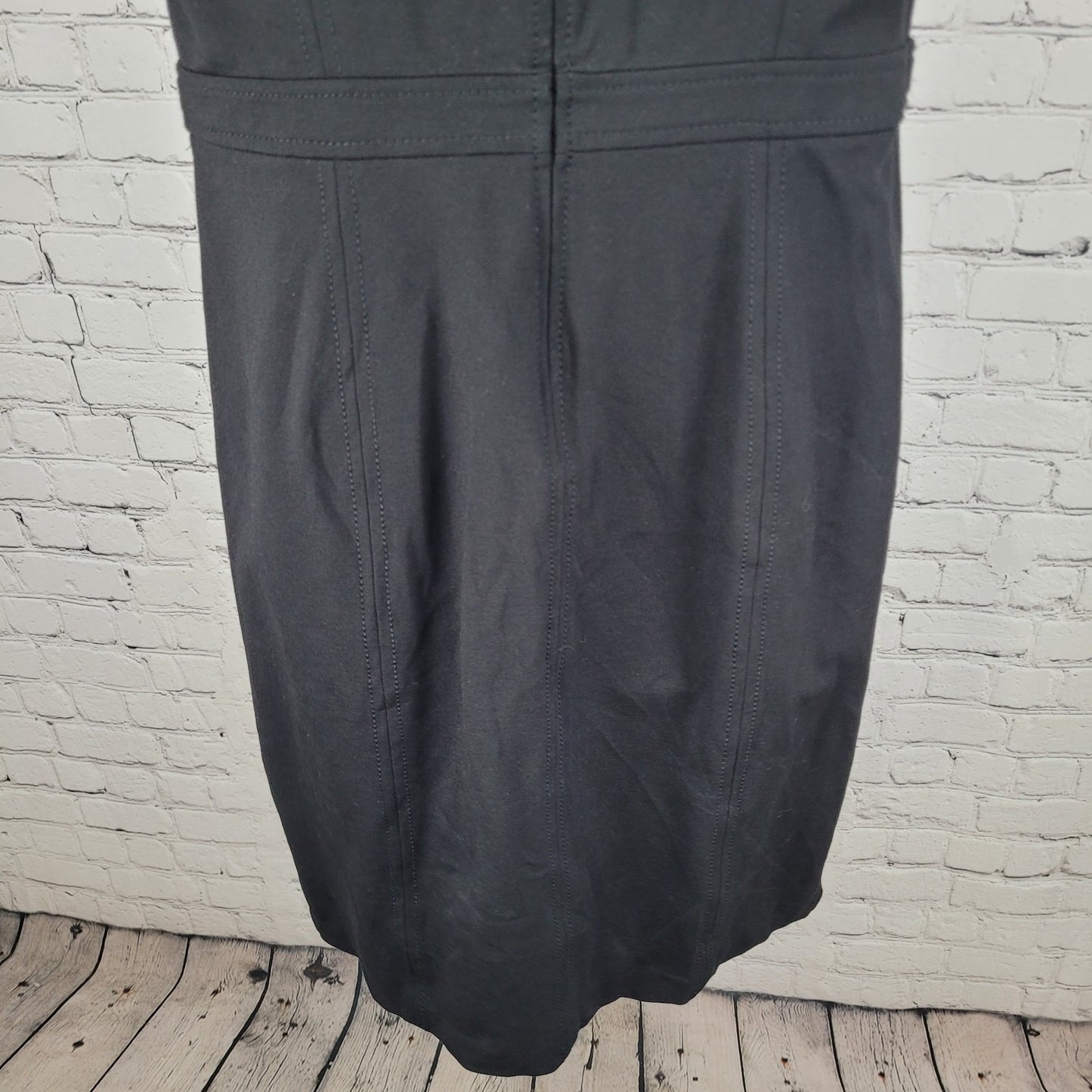 Talbots Black Sleeveless Sheath Stretch Zip Knee Length Dress Size 10P