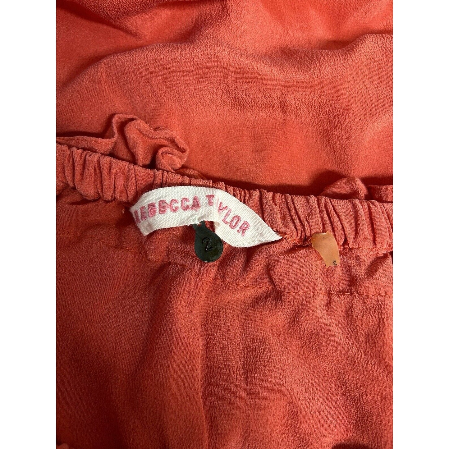 Rebecca Taylor Hot Pink Ruffle Accent Strapless 100% Silk Summer Dress 2