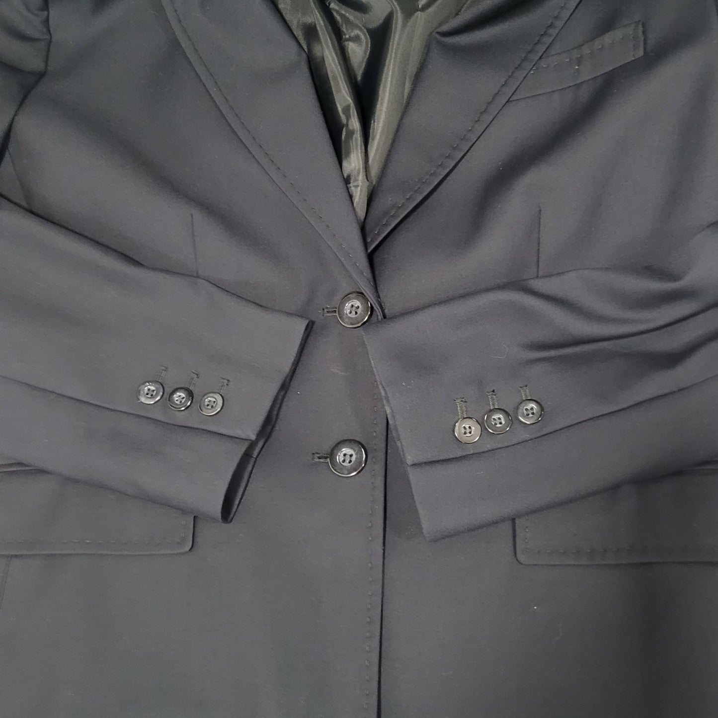 Anne Klein Suit Dark Navy 2 Button Vented Notch Lined Blazer Suit Jacket 12