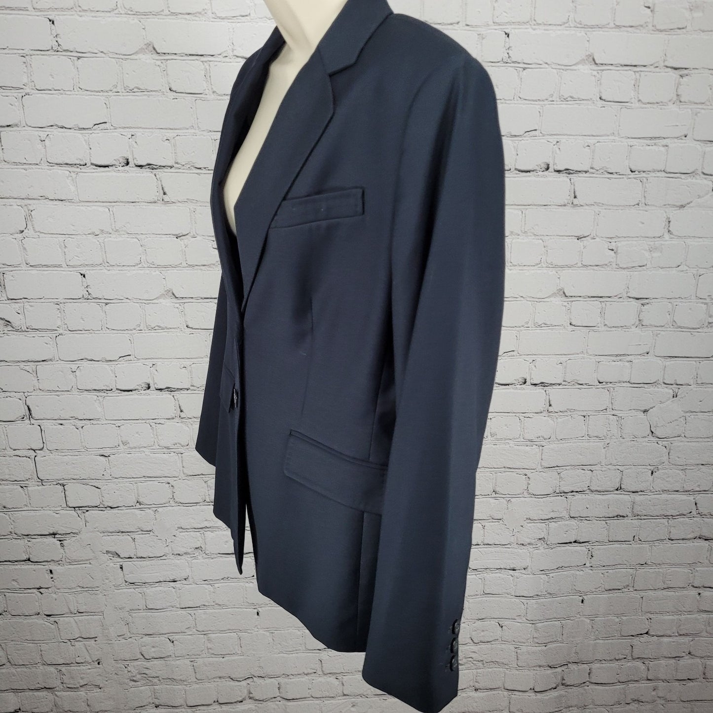 Anne Klein Suit Dark Navy 2 Button Vented Notch Lined Blazer Suit Jacket 12