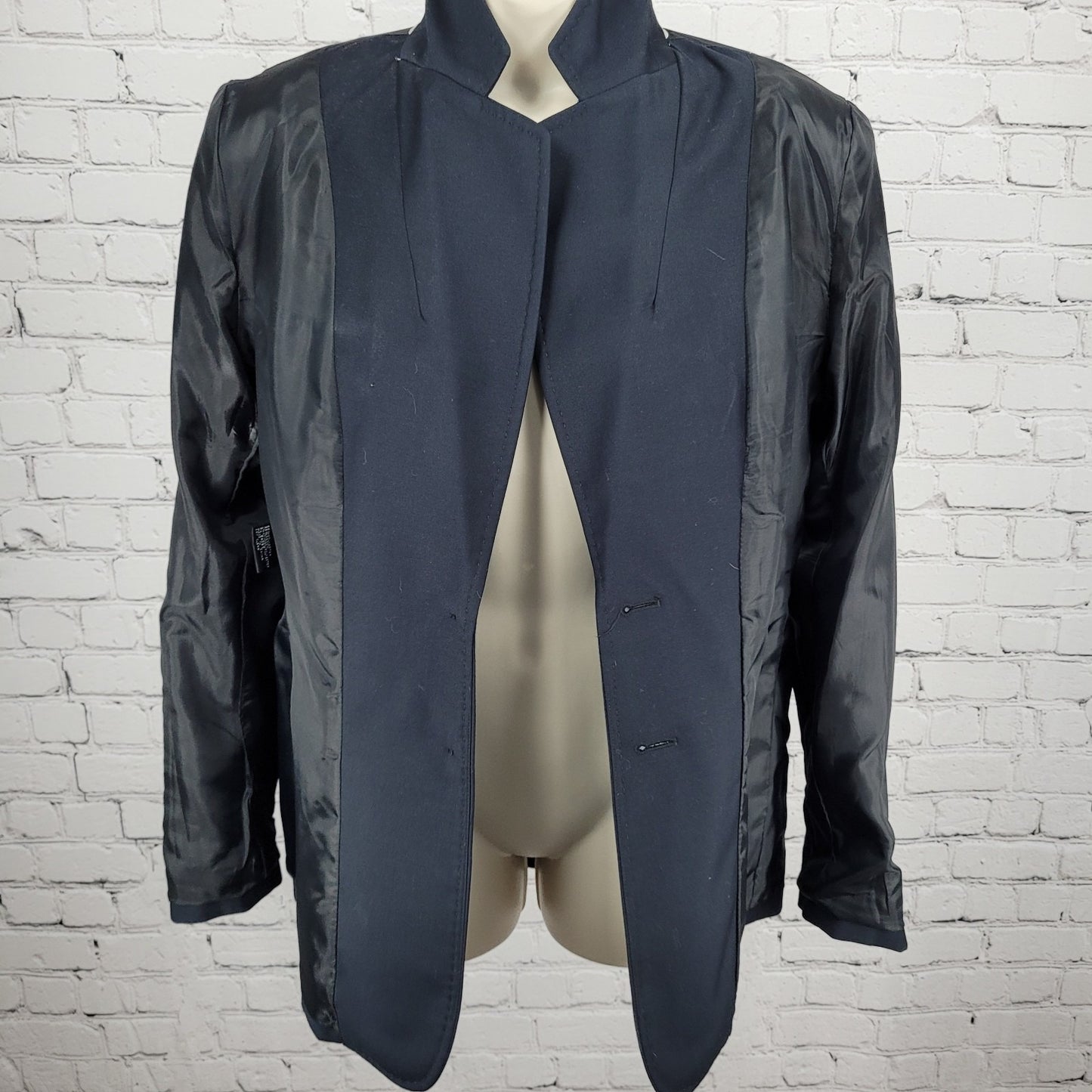 Anne Klein Suit Dark Navy 2 Button Vented Notch Lined Blazer Suit Jacket 12