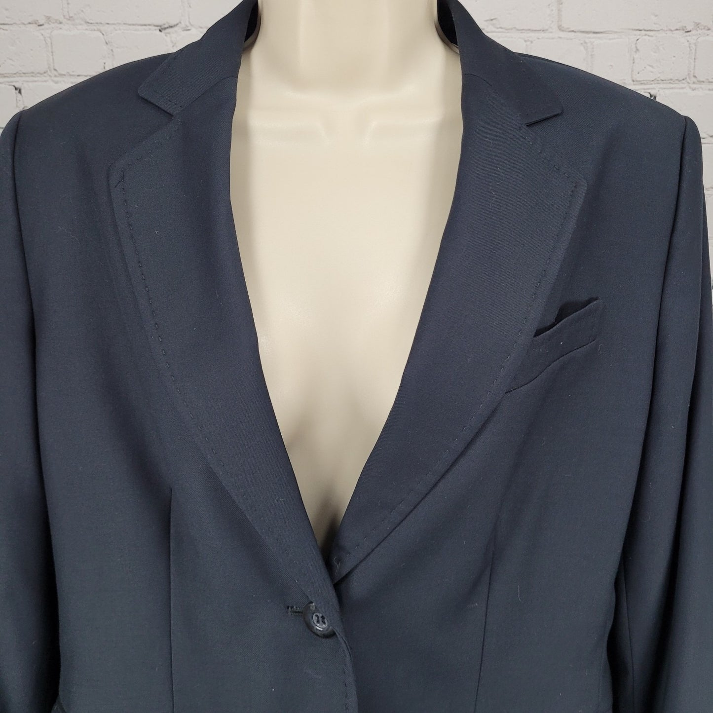 Anne Klein Suit Dark Navy 2 Button Vented Notch Lined Blazer Suit Jacket 12