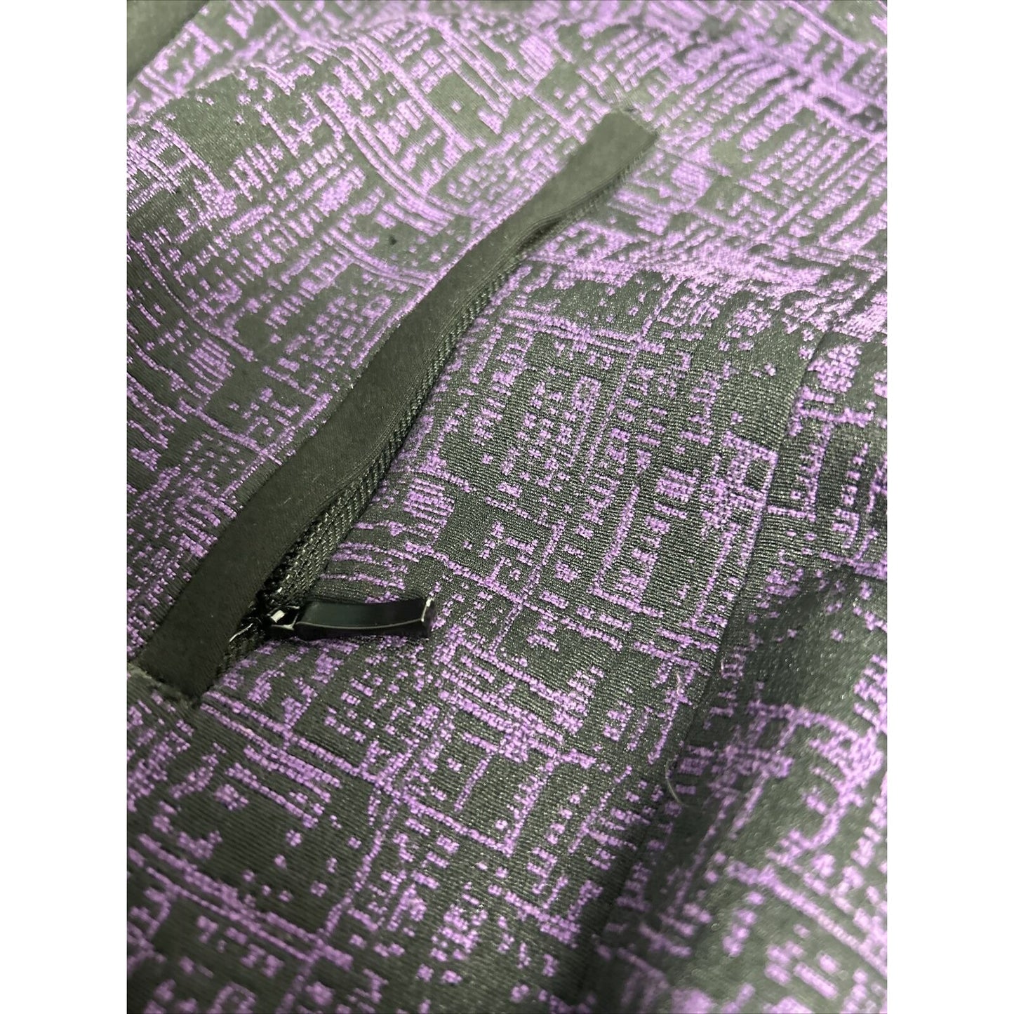 Mary Kay By Twin Hill Purple Black Zip/ Inner Pockets Long Zip Sleeve Blazer 10P
