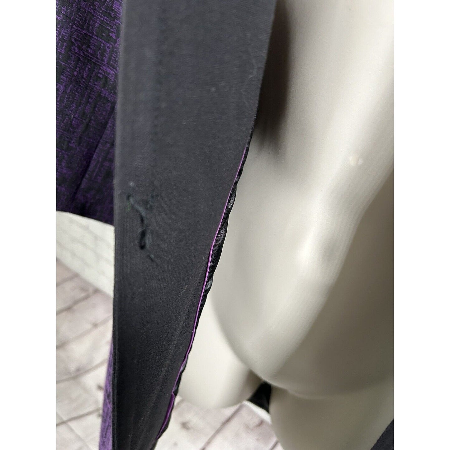 Mary Kay By Twin Hill Purple Black Zip/ Inner Pockets Long Zip Sleeve Blazer 10P