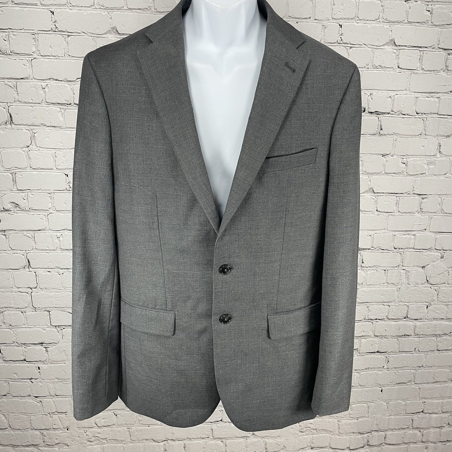 Joe Joseph Abboud Grey 100% Wool 2 Button Double Vented Blazer Sport Coat 42L