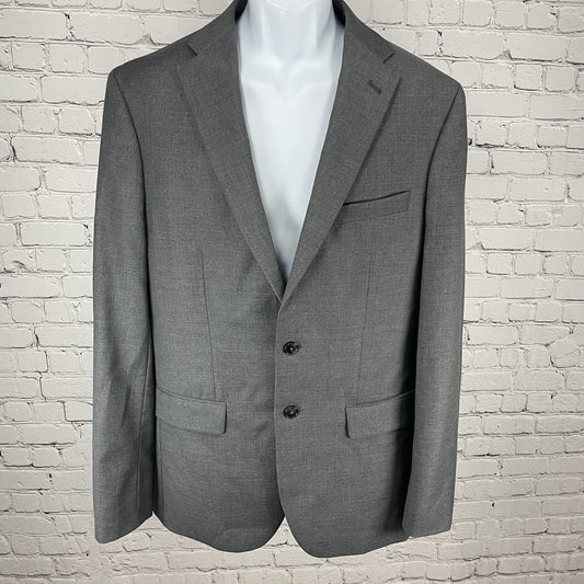 Joe Joseph Abboud Grey 100% Wool 2 Button Double Vented Blazer Sport Coat 42L