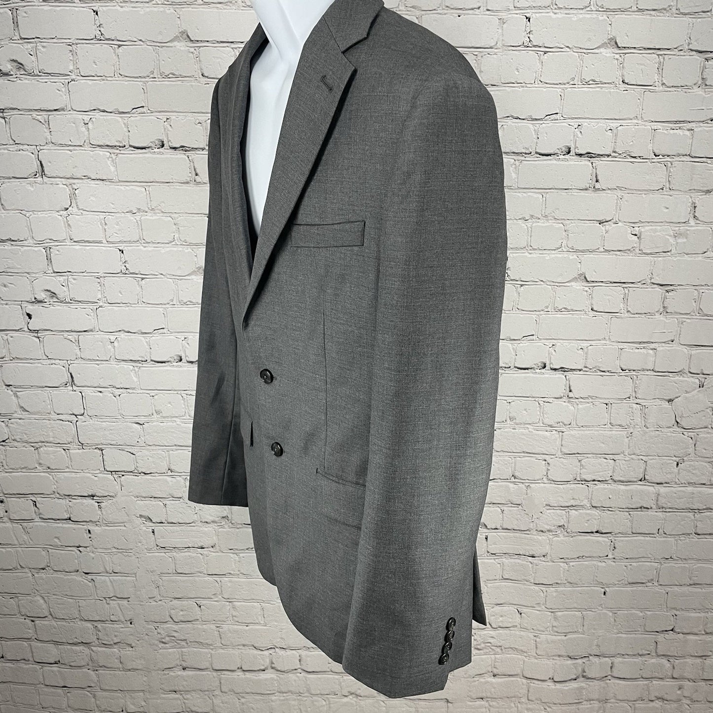 Joe Joseph Abboud Grey 100% Wool 2 Button Double Vented Blazer Sport Coat 42L