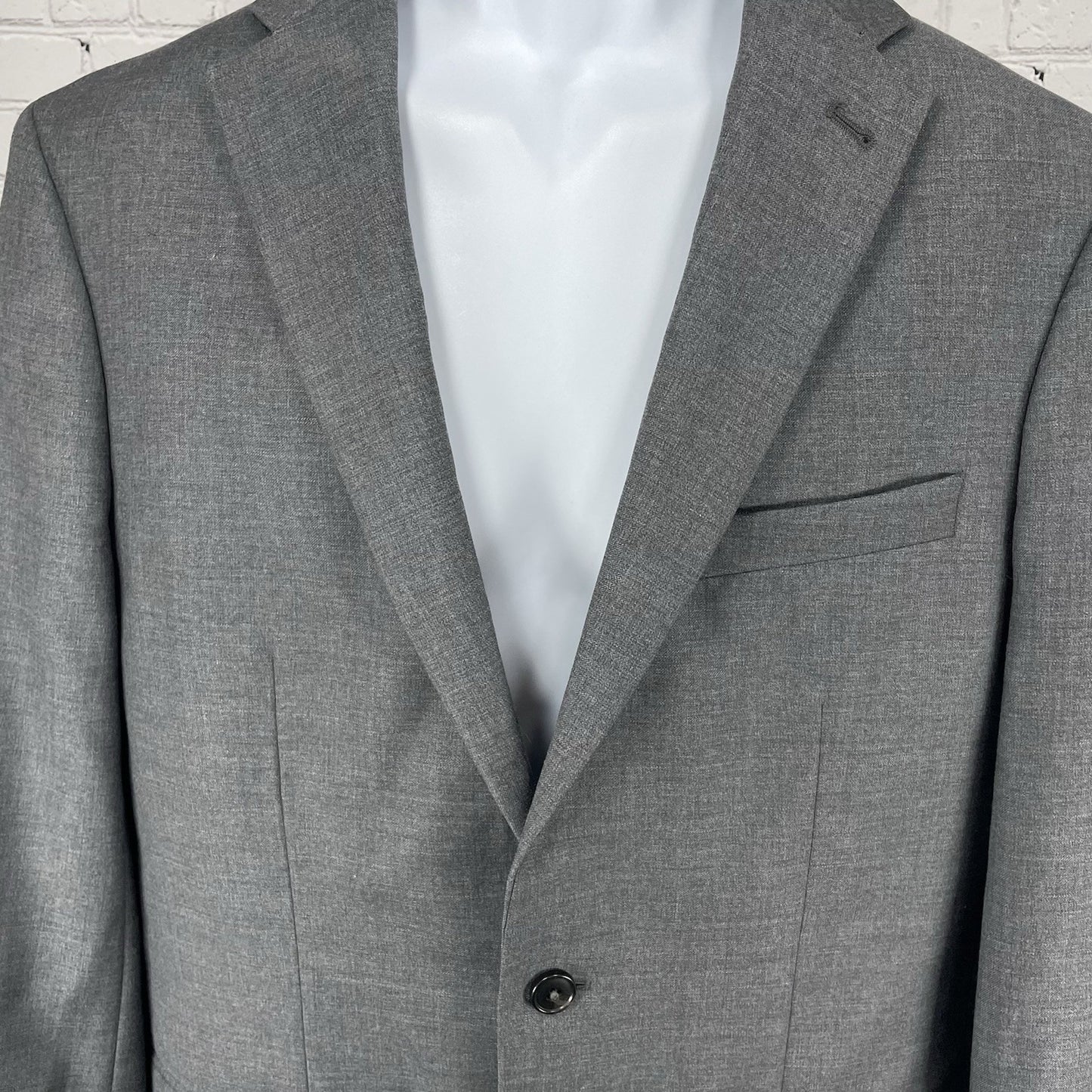Joe Joseph Abboud Grey 100% Wool 2 Button Double Vented Blazer Sport Coat 42L