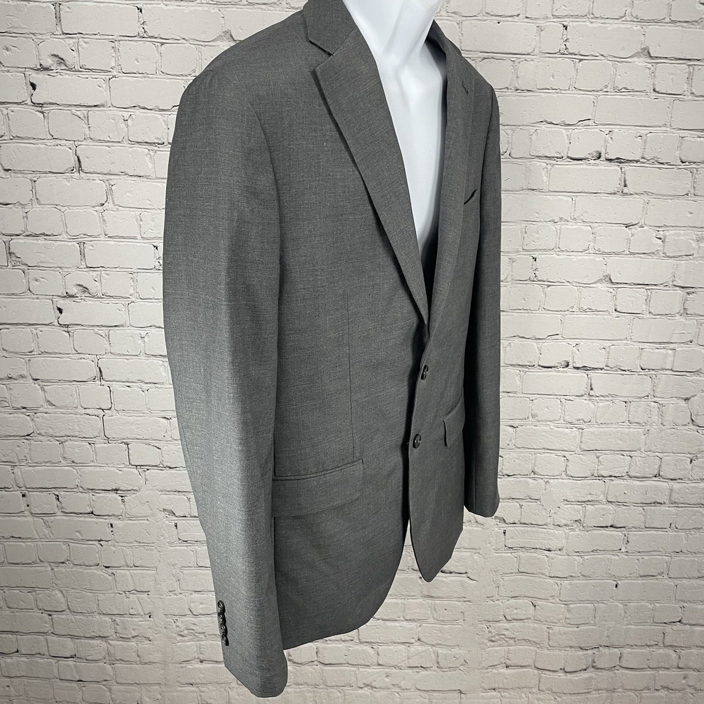 Joe Joseph Abboud Grey 100% Wool 2 Button Double Vented Blazer Sport Coat 42L
