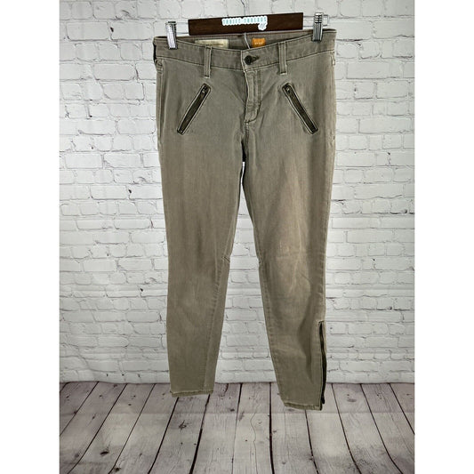 Pilcro and The Letterpress Gray Ankle Zip Pockets Women’s Skinny Jeans (27 x 29)