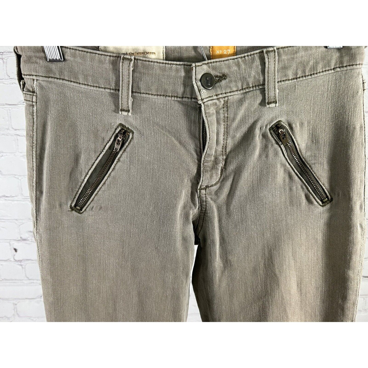 Pilcro and The Letterpress Gray Ankle Zip Pockets Women’s Skinny Jeans (27 x 29)