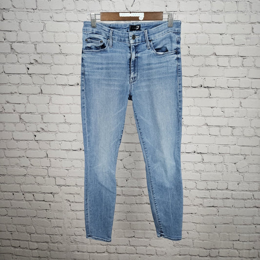 Mother Blue The Looker Ankle Mid Rise Light Wash Skinny Jeans USA 29 (29x28)
