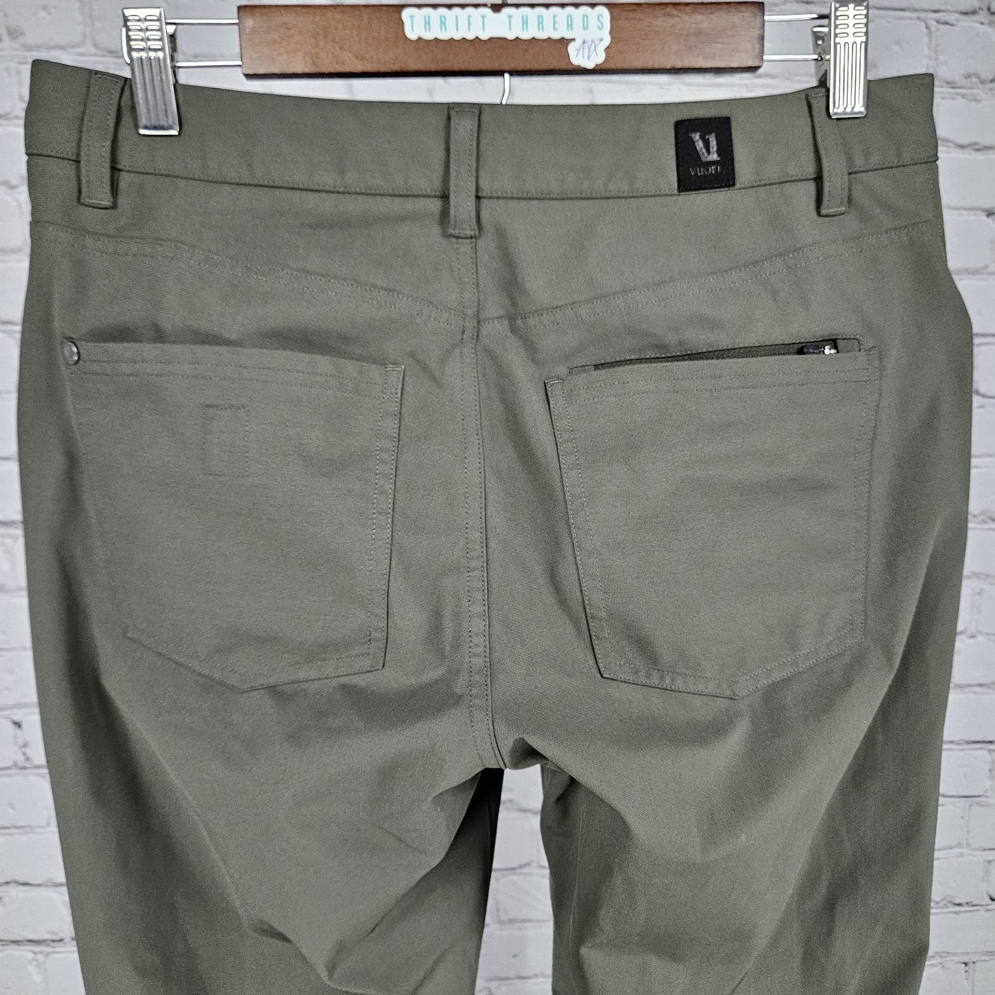 Vuori Green V430 Straight Leg Stretch Zip Pocket Casual Chino Pants 30 (30x29)