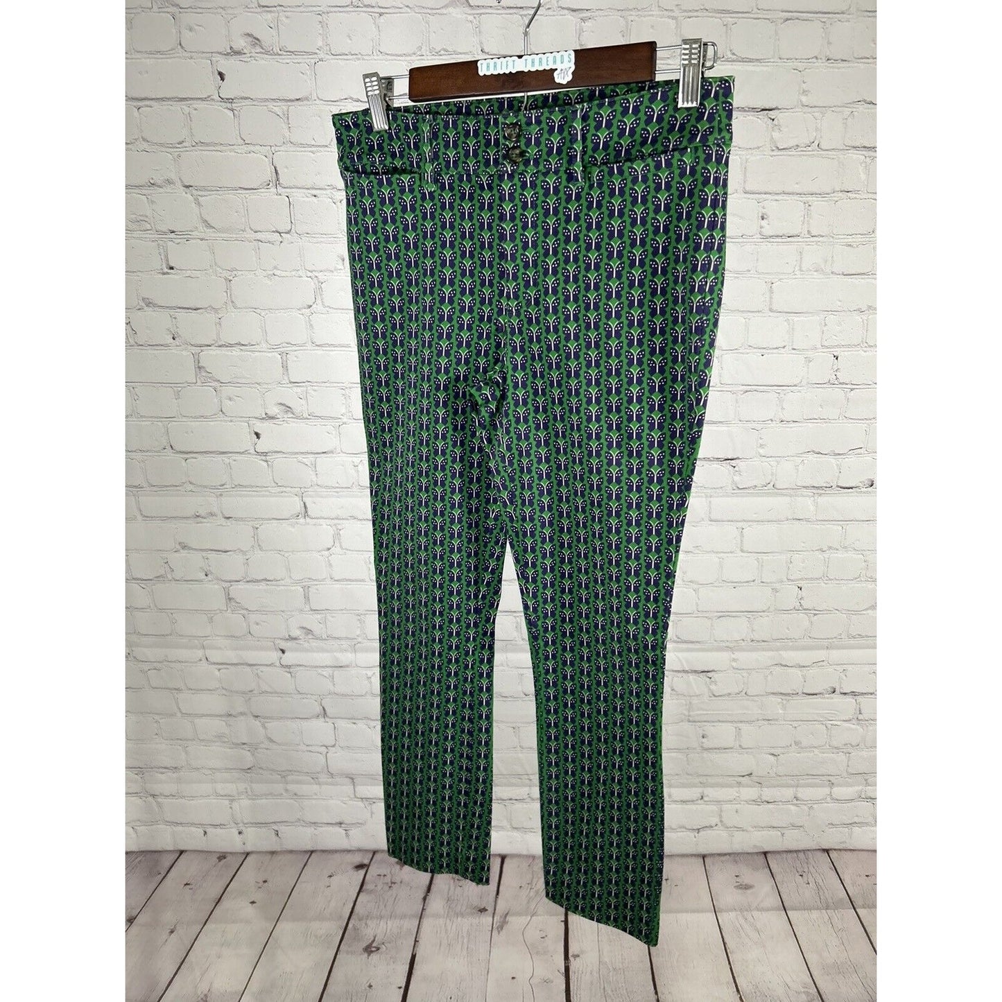 Anthropologie The Essential Slim Trousers Crop Ankle Butterflies 4 (30 x 26)