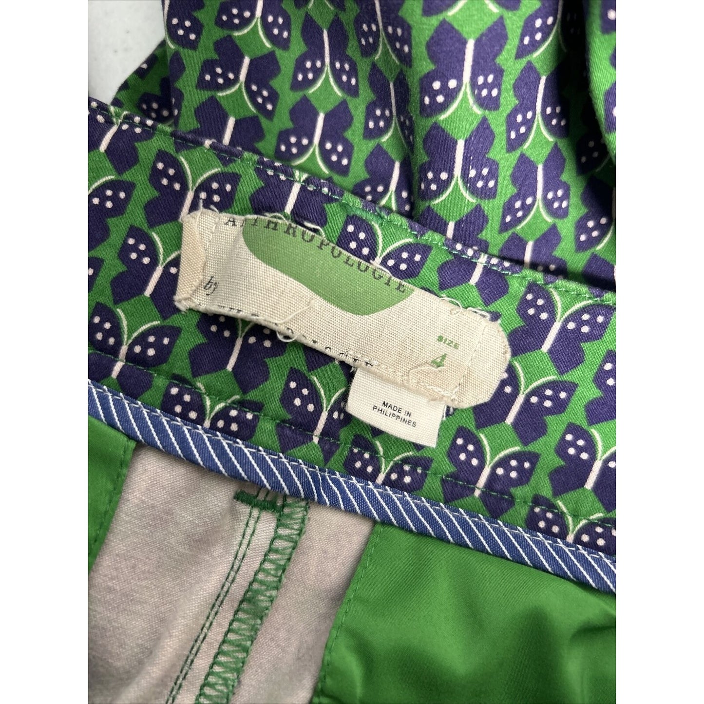 Anthropologie The Essential Slim Trousers Crop Ankle Butterflies 4 (30 x 26)