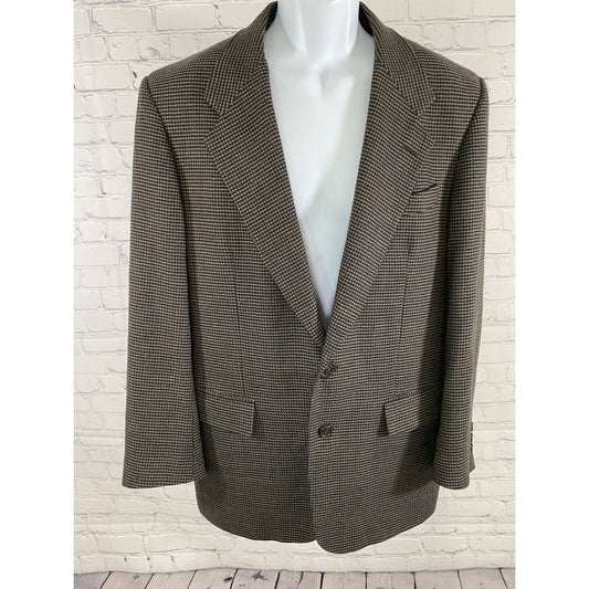 Nordstrom Tallia Uomo 100% Wool Blue Beige 2 Button Blazer Jacket 40 *read
