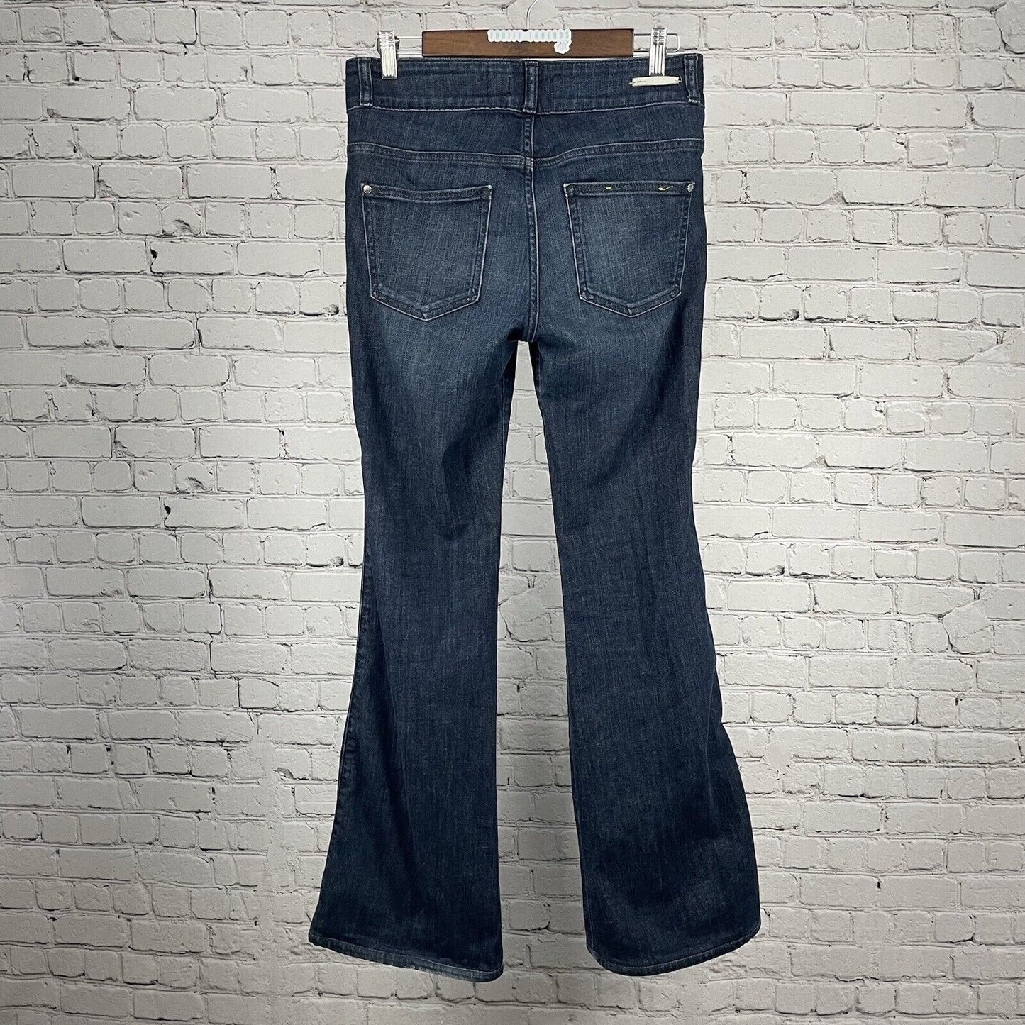 Pilcro & The Letterpress Blue Denim Jeans Flare Med Rise Stretch Size 28 (28x32)