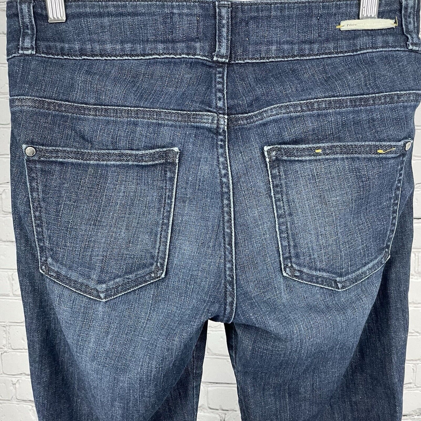 Pilcro & The Letterpress Blue Denim Jeans Flare Med Rise Stretch Size 28 (28x32)