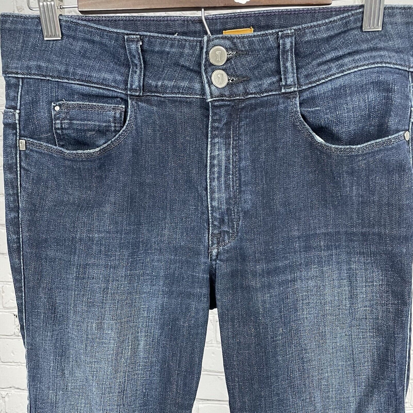 Pilcro & The Letterpress Blue Denim Jeans Flare Med Rise Stretch Size 28 (28x32)