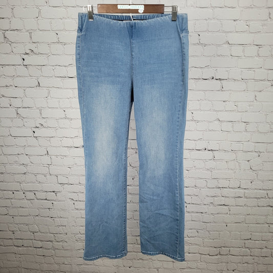 Soft Surroundings Blue Pull On Elastic Waist Stretch Jeans Size Small (28x30.5)