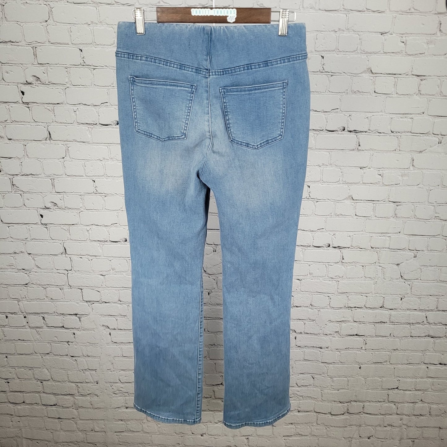 Soft Surroundings Blue Pull On Elastic Waist Stretch Jeans Size Small (28x30.5)