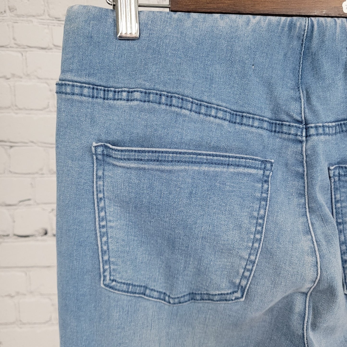 Soft Surroundings Blue Pull On Elastic Waist Stretch Jeans Size Small (28x30.5)