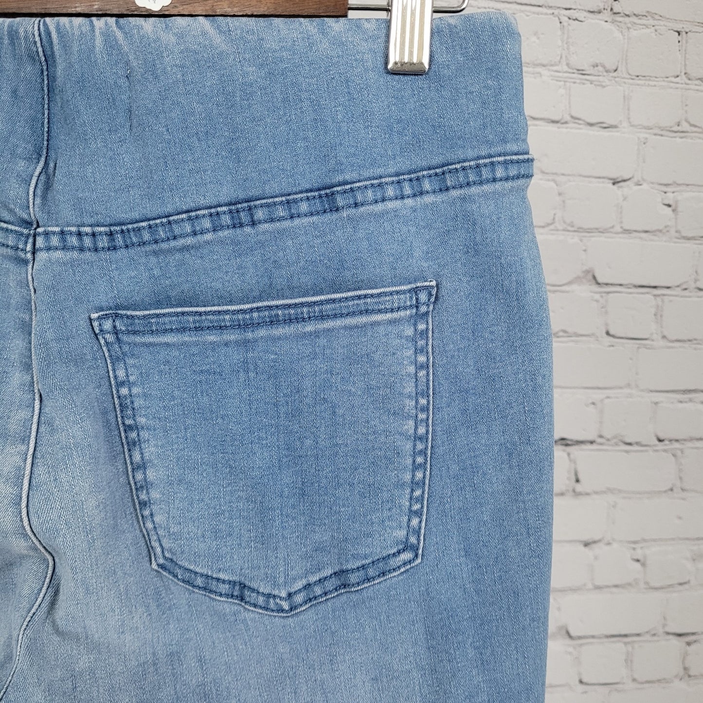 Soft Surroundings Blue Pull On Elastic Waist Stretch Jeans Size Small (28x30.5)