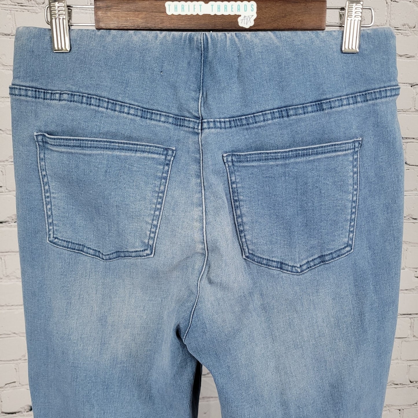Soft Surroundings Blue Pull On Elastic Waist Stretch Jeans Size Small (28x30.5)