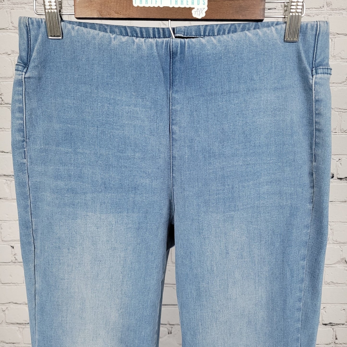 Soft Surroundings Blue Pull On Elastic Waist Stretch Jeans Size Small (28x30.5)