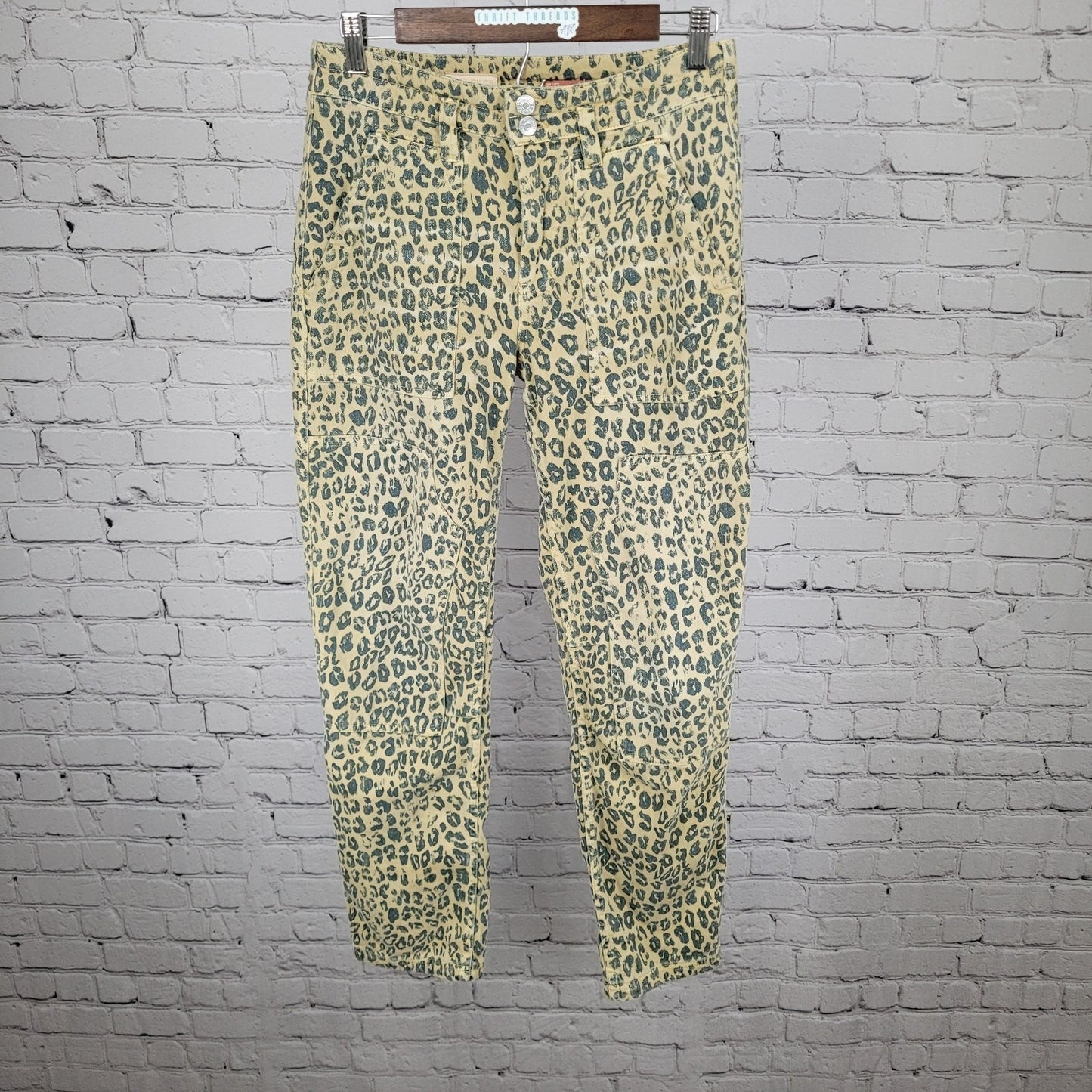 Pilcro Anthropologie The Wanderer Leopard Stretch Cargo Slim Pants 26 (26x29)
