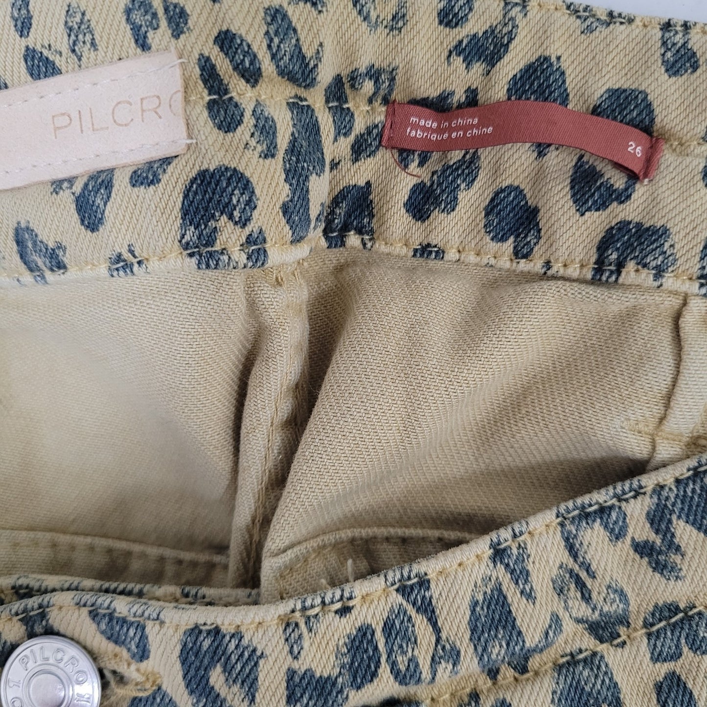 Pilcro Anthropologie The Wanderer Leopard Stretch Cargo Slim Pants 26 (26x29)