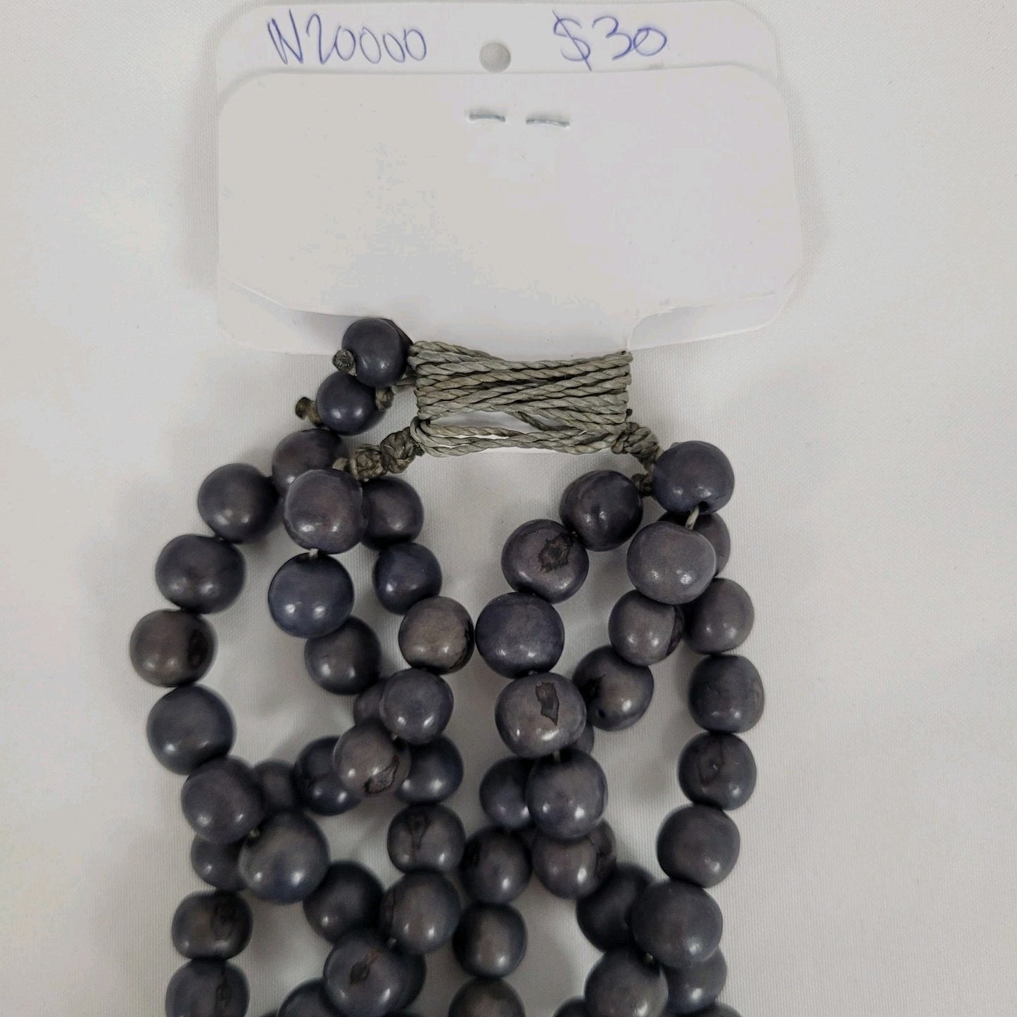 NWT One Market Grey Beaded Necklace Boho Handmade MSRP $30