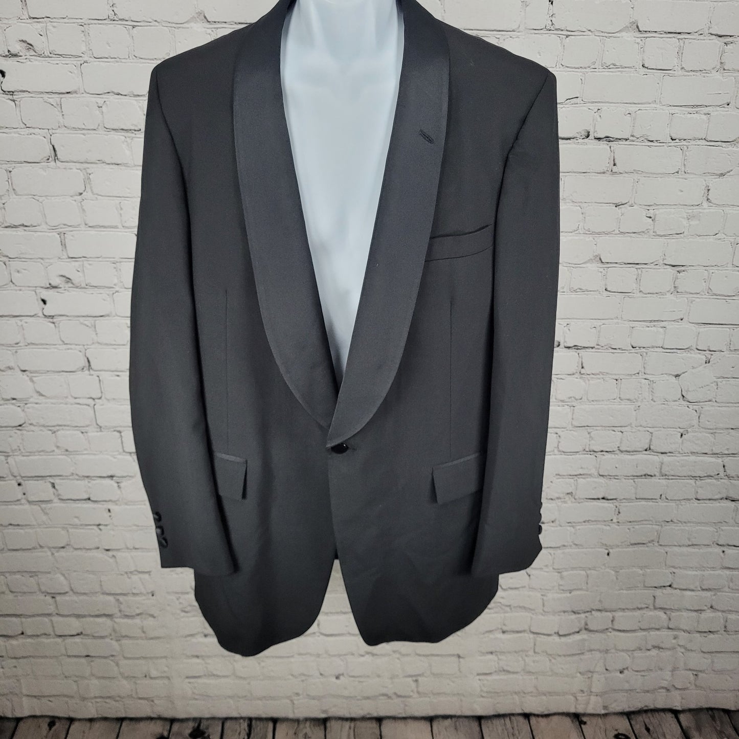 VTG After Six Black Single Vented Formal Tuxedo Jacket USA Made Size 44XL