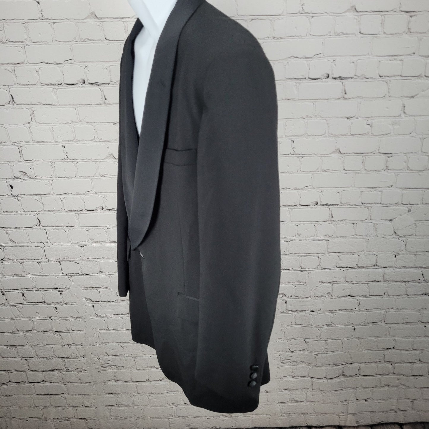 VTG After Six Black Single Vented Formal Tuxedo Jacket USA Made Size 44XL