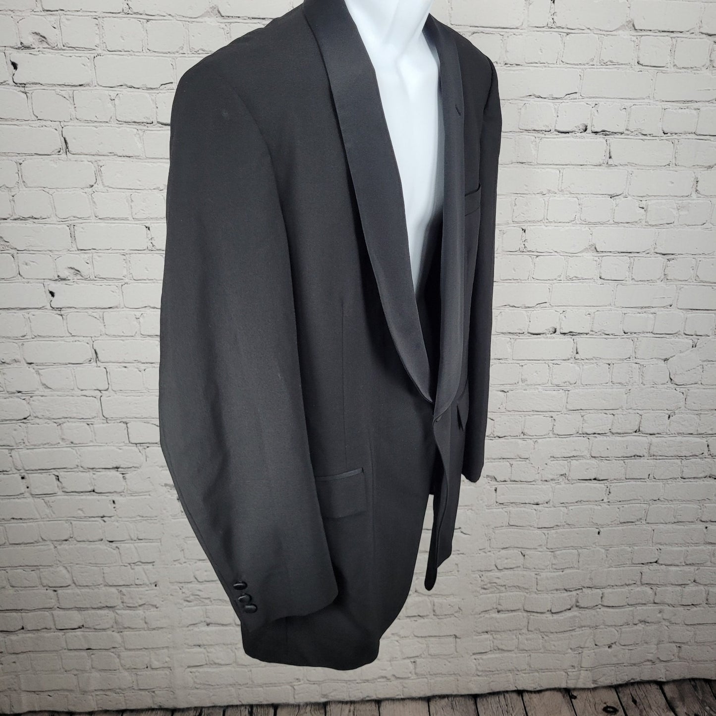 VTG After Six Black Single Vented Formal Tuxedo Jacket USA Made Size 44XL