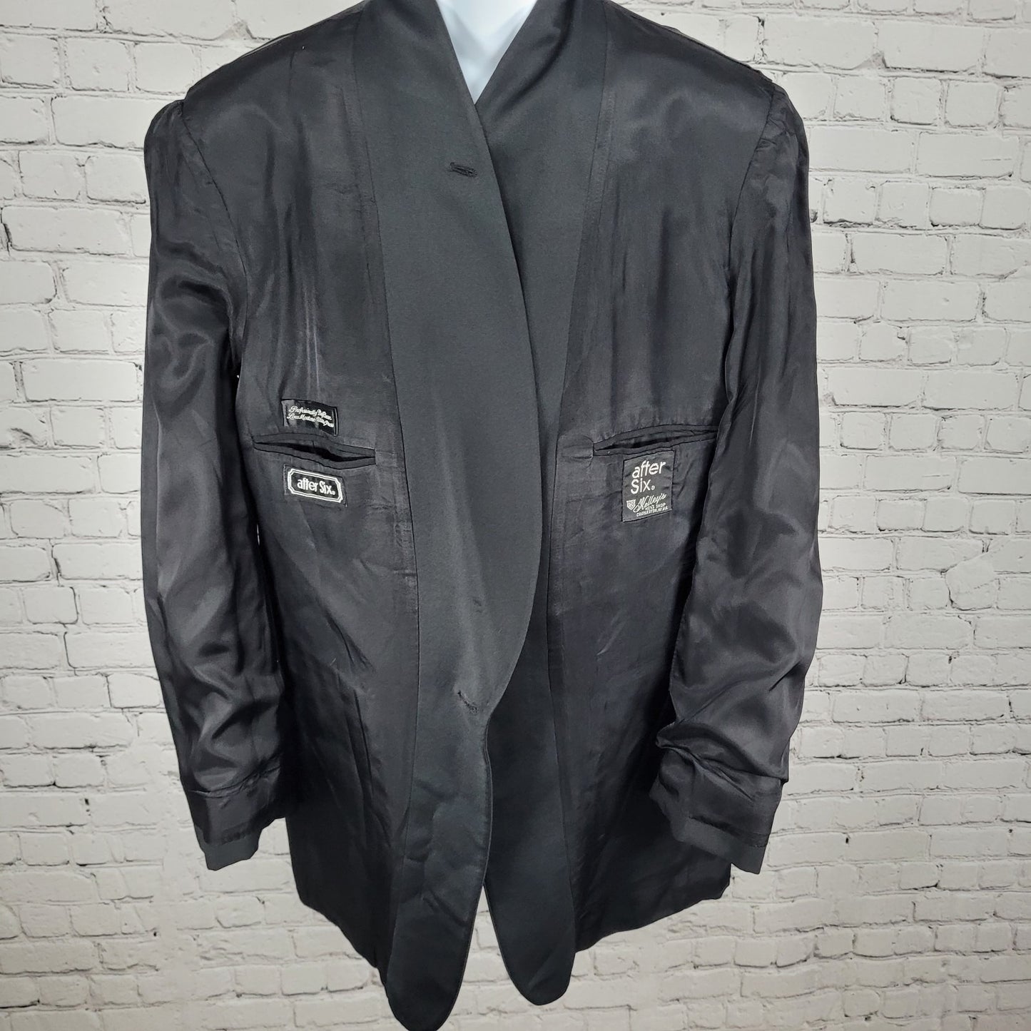 VTG After Six Black Single Vented Formal Tuxedo Jacket USA Made Size 44XL