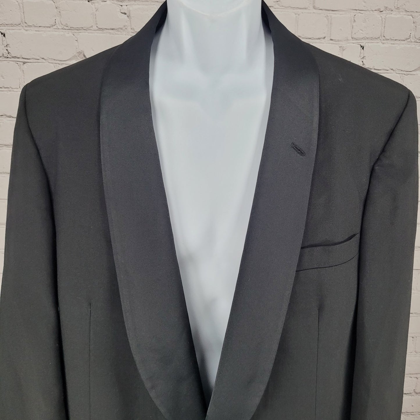 VTG After Six Black Single Vented Formal Tuxedo Jacket USA Made Size 44XL